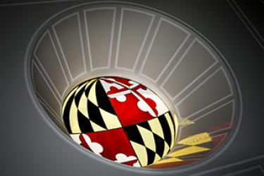 UMD globe stained glass